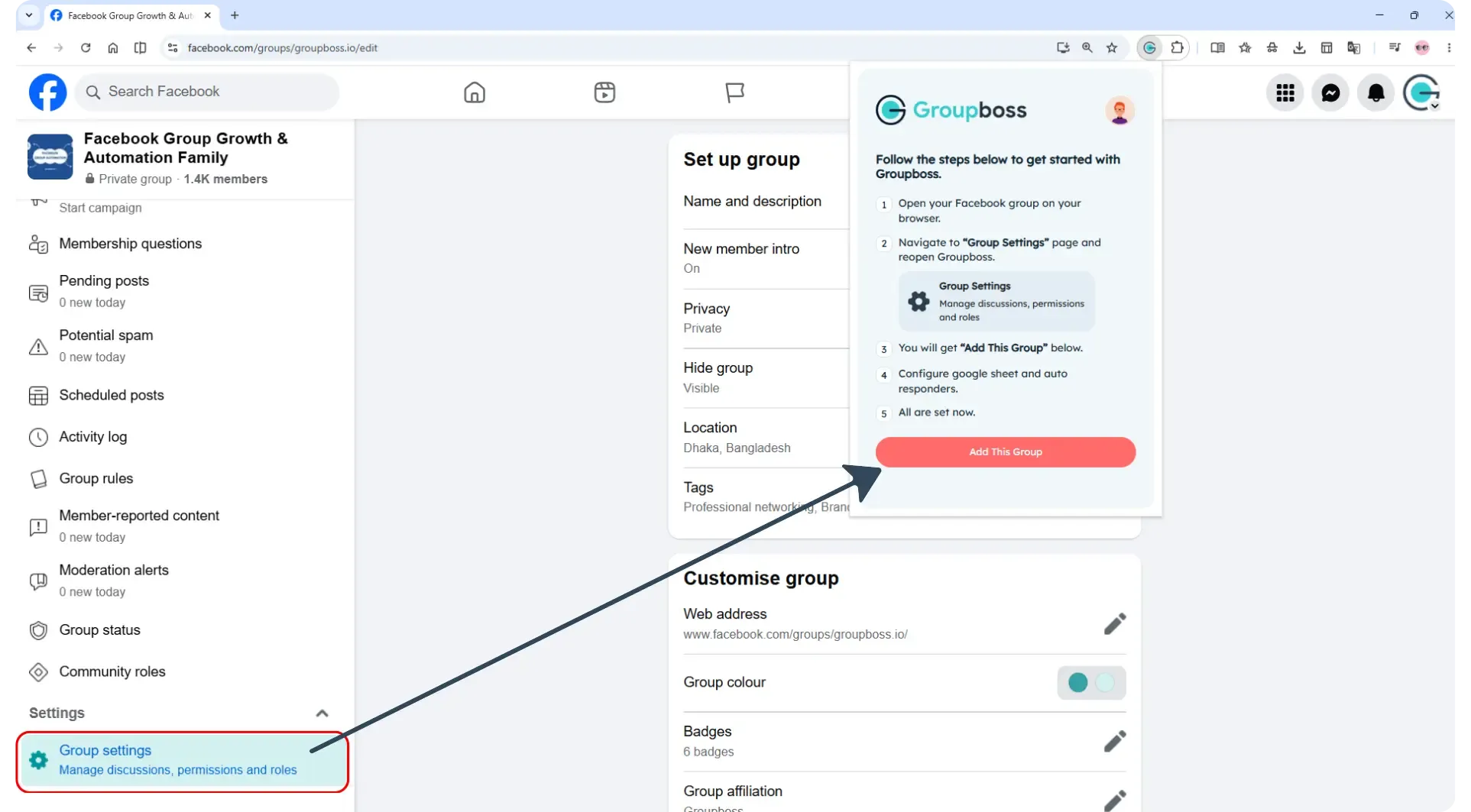 Setup Your Group with Groupboss